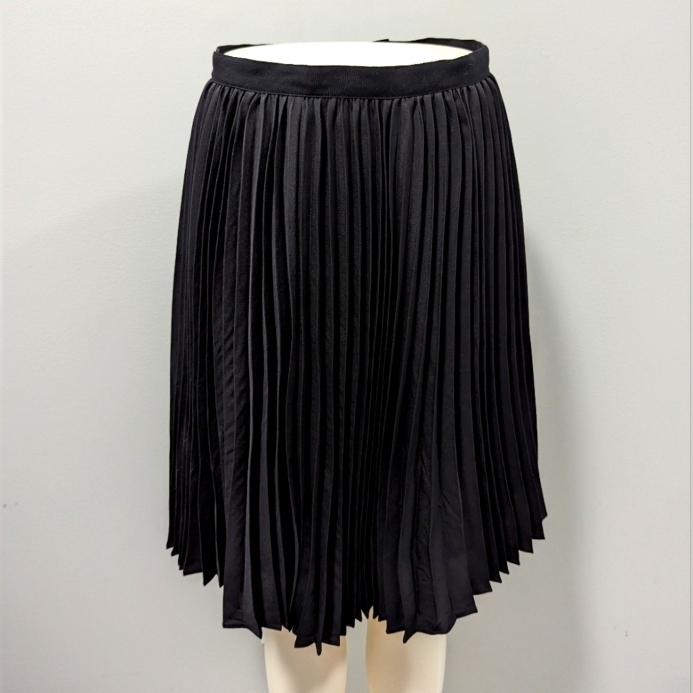 Jason Wu Womens Accordion Plisse Pleated Midi A-line Black Skirt Size 2